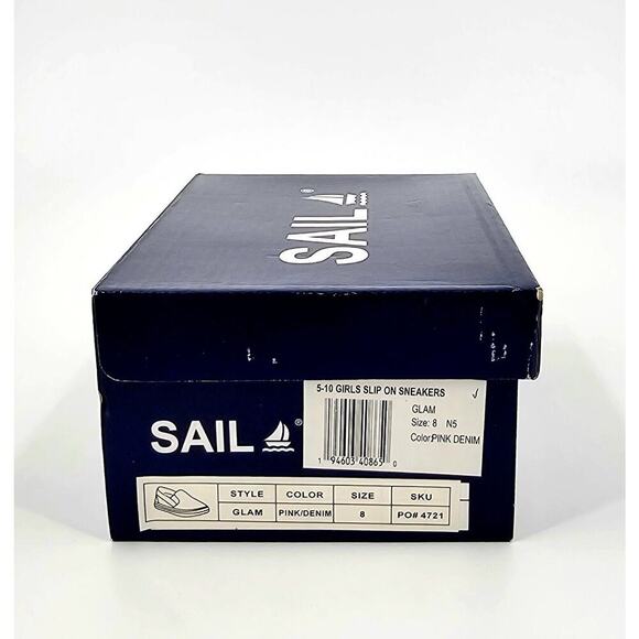 Sail Girl's Slip on Light-Weight Breathable Walking Sneakers Pink Toddler Size 8 - Picture 8 of 15